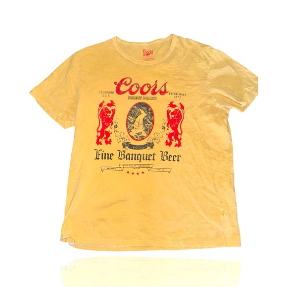 Coors Beer “Yellowbelly” Logo Vintage Style Tee: Adult Unisex Large: GUC - Picture 1 of 3